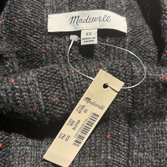 Madewell Womens Ribbed Charcoal Mock Neck Sweater Dress Size XS - Picture 6 of 7